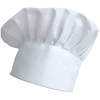 Gorro de chef- de tela ajustable elástico para cocina (blanco)